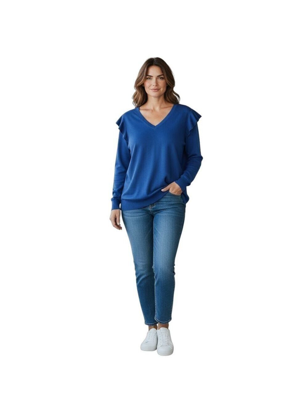 Torrid Ruffle Shoulder V-Neck Pullover Sweater Women’s 2X